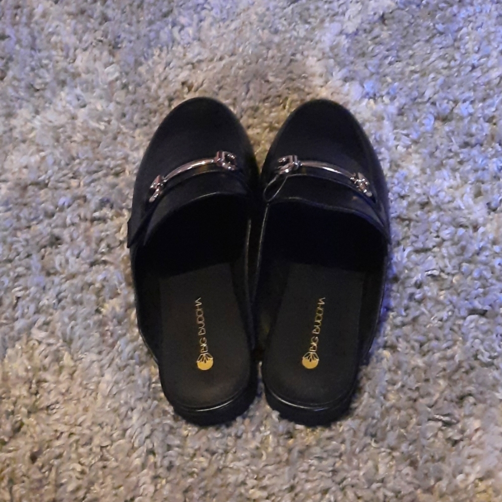 Black & gold loafers